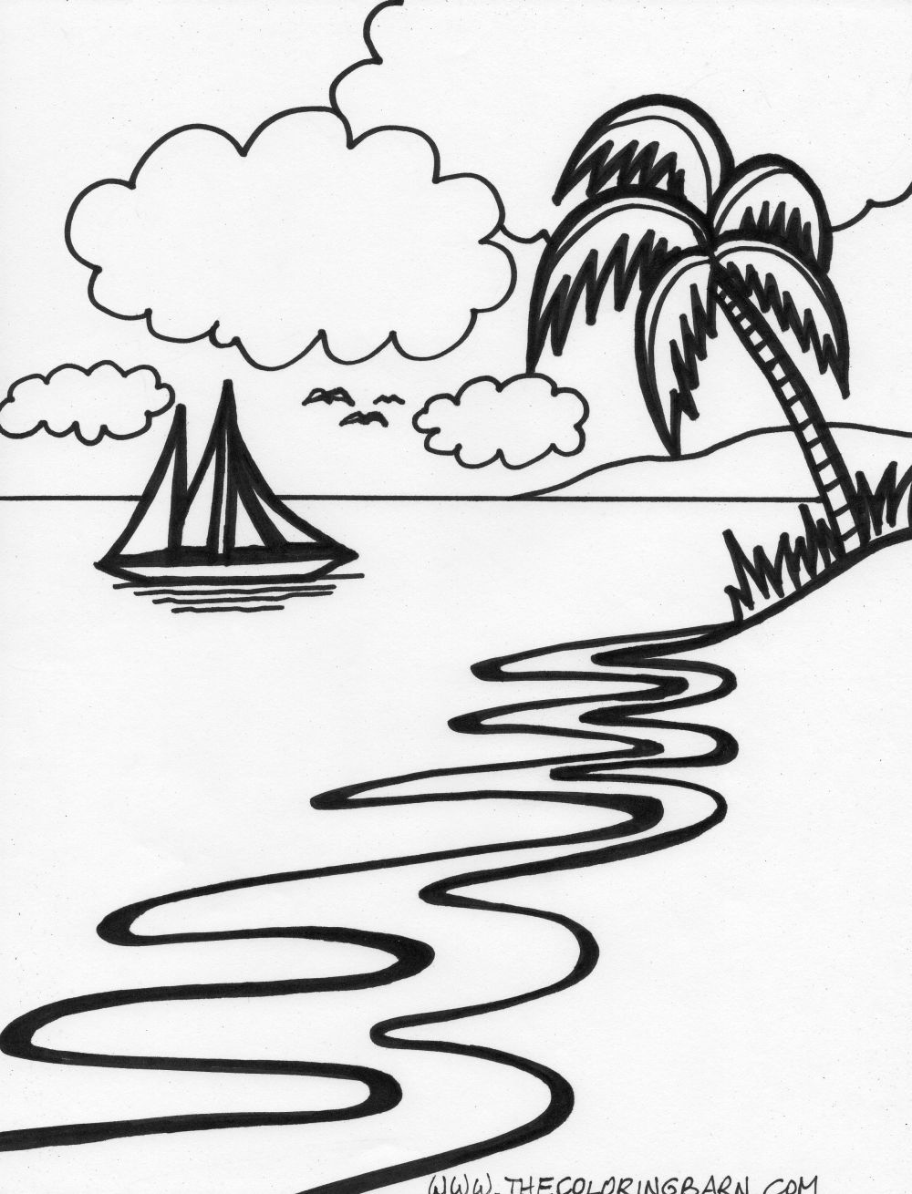 108 Beach Coloring Pages Printable 68