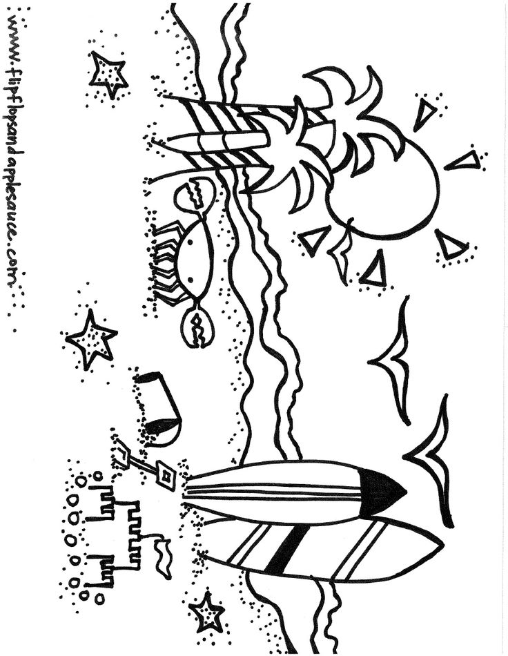 108 Beach Coloring Pages Printable 7