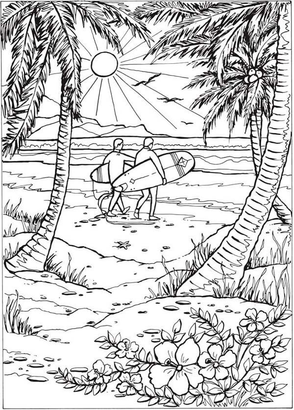 108 Beach Coloring Pages Printable 75