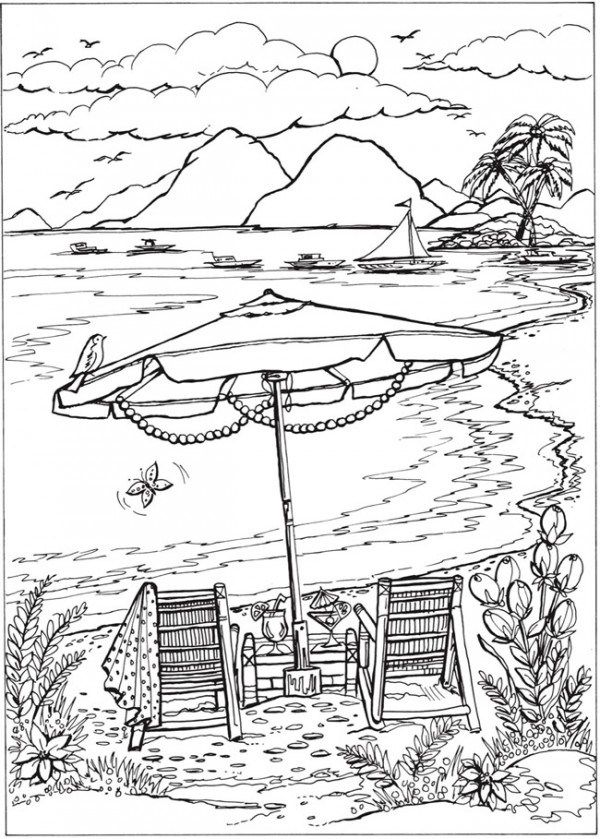 108 Beach Coloring Pages Printable 89