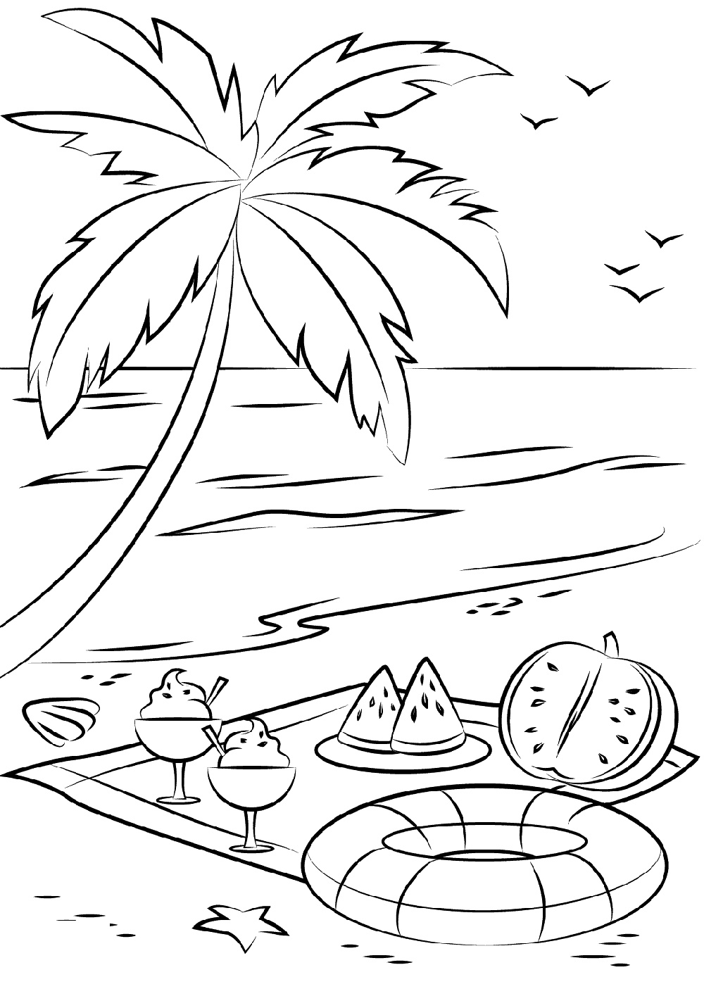 108 Beach Coloring Pages Printable 9