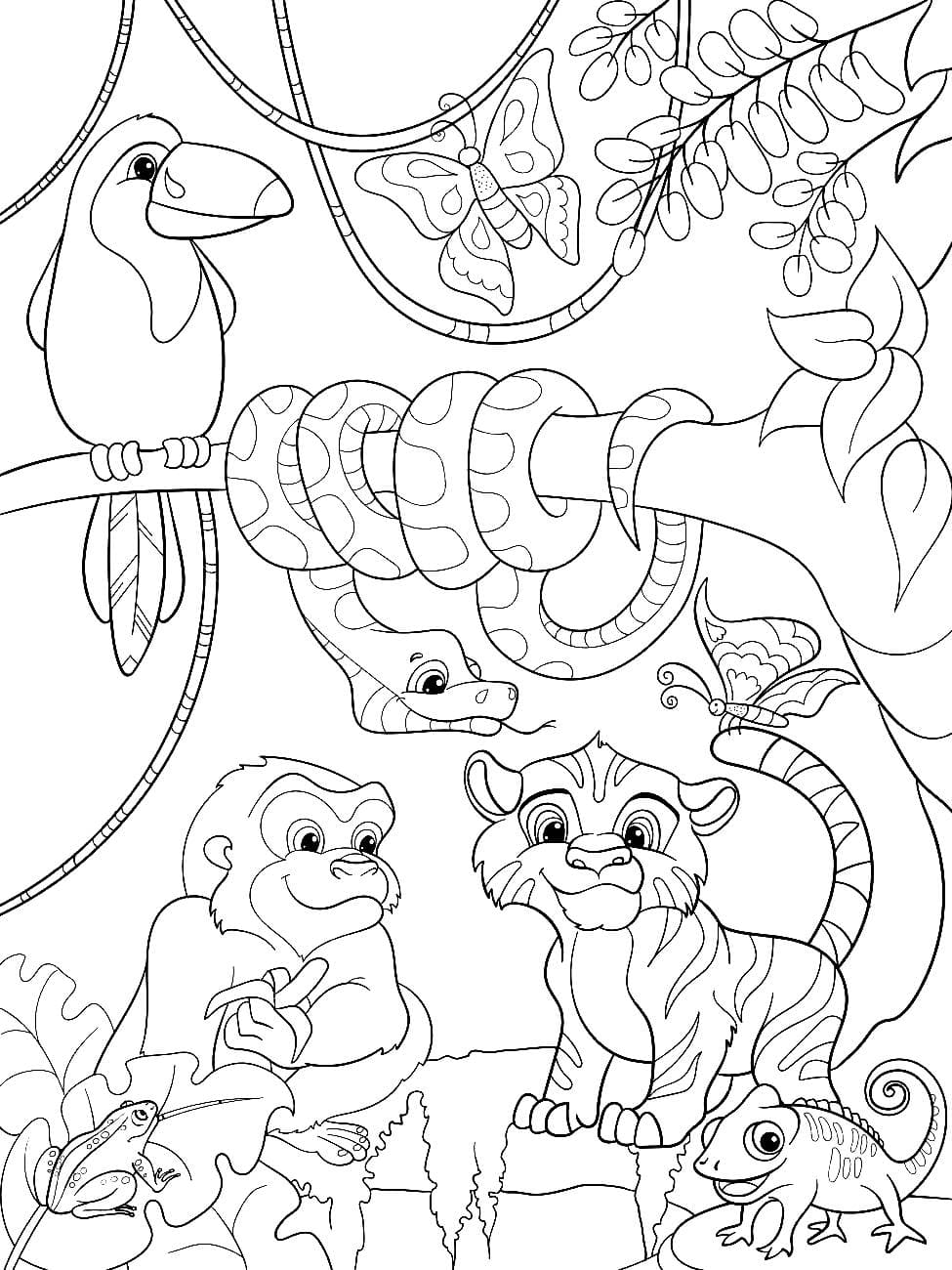 114 Jungle Coloring Pages Printable 103