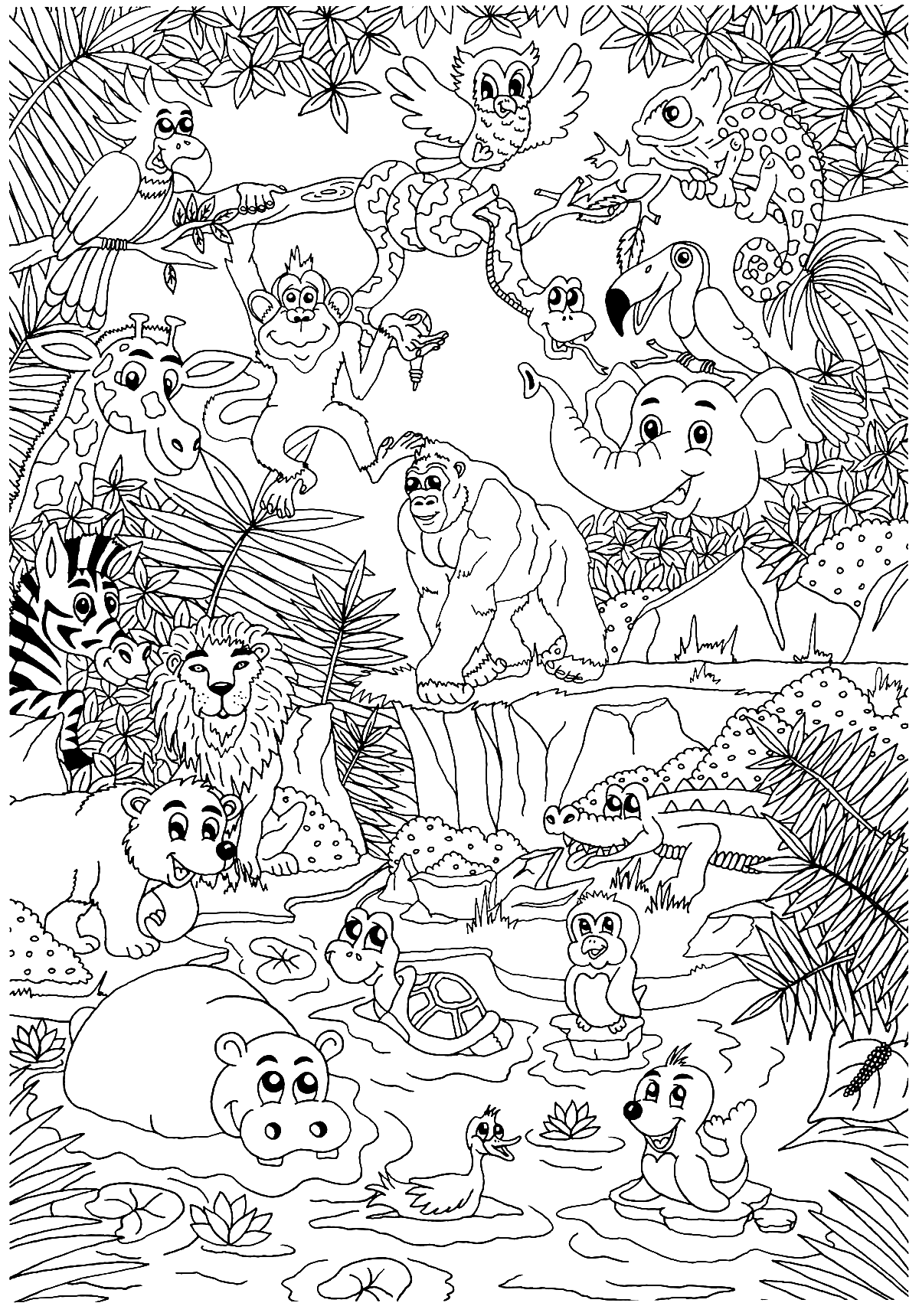 jungle coloring pages printable jpg