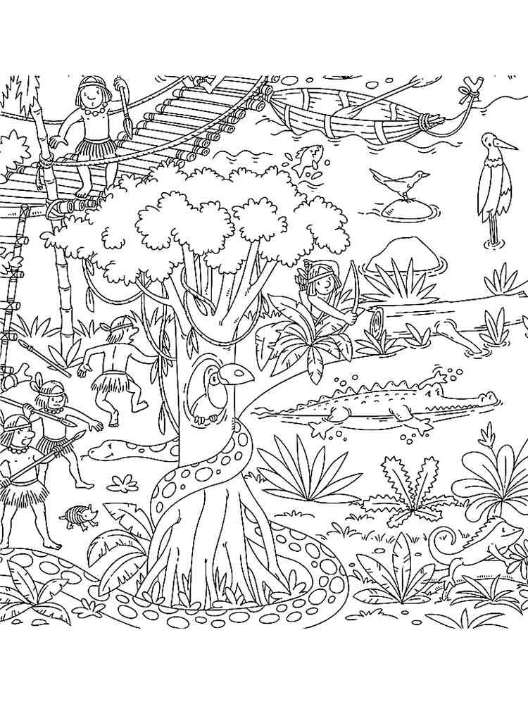 114 Jungle Coloring Pages Printable 18