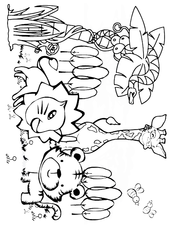 114 Jungle Coloring Pages Printable 33