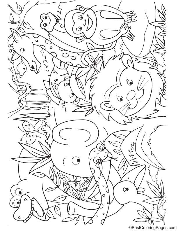 114 Jungle Coloring Pages Printable 40