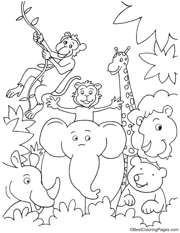 114 Jungle Coloring Pages Printable 56