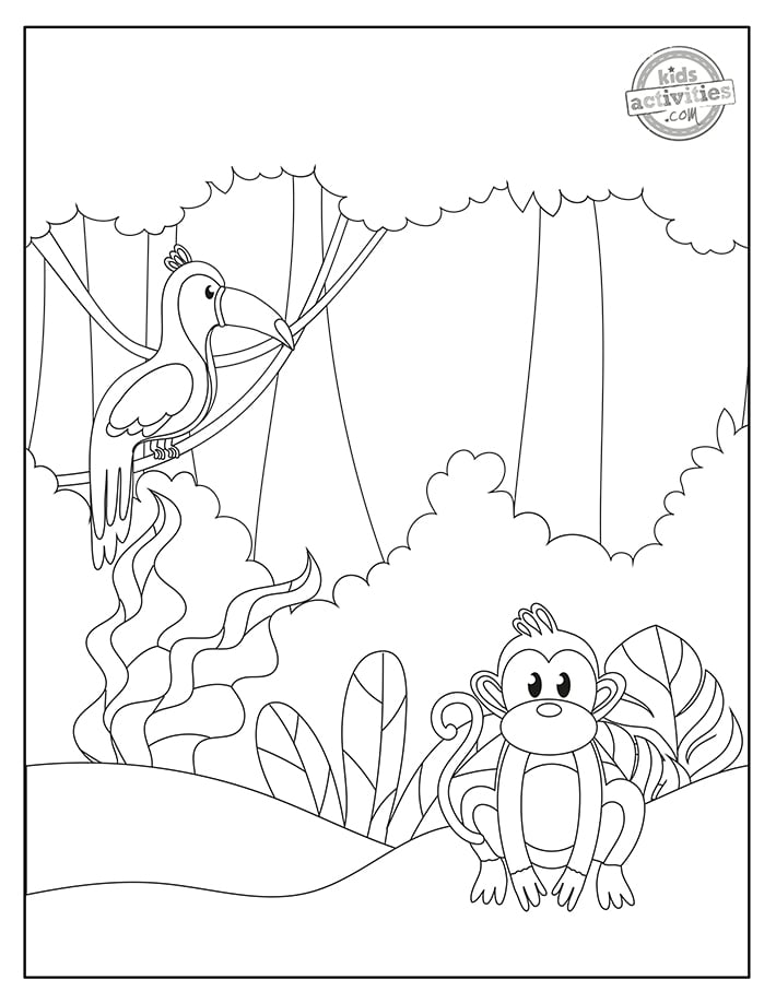 114 Jungle Coloring Pages Printable 80