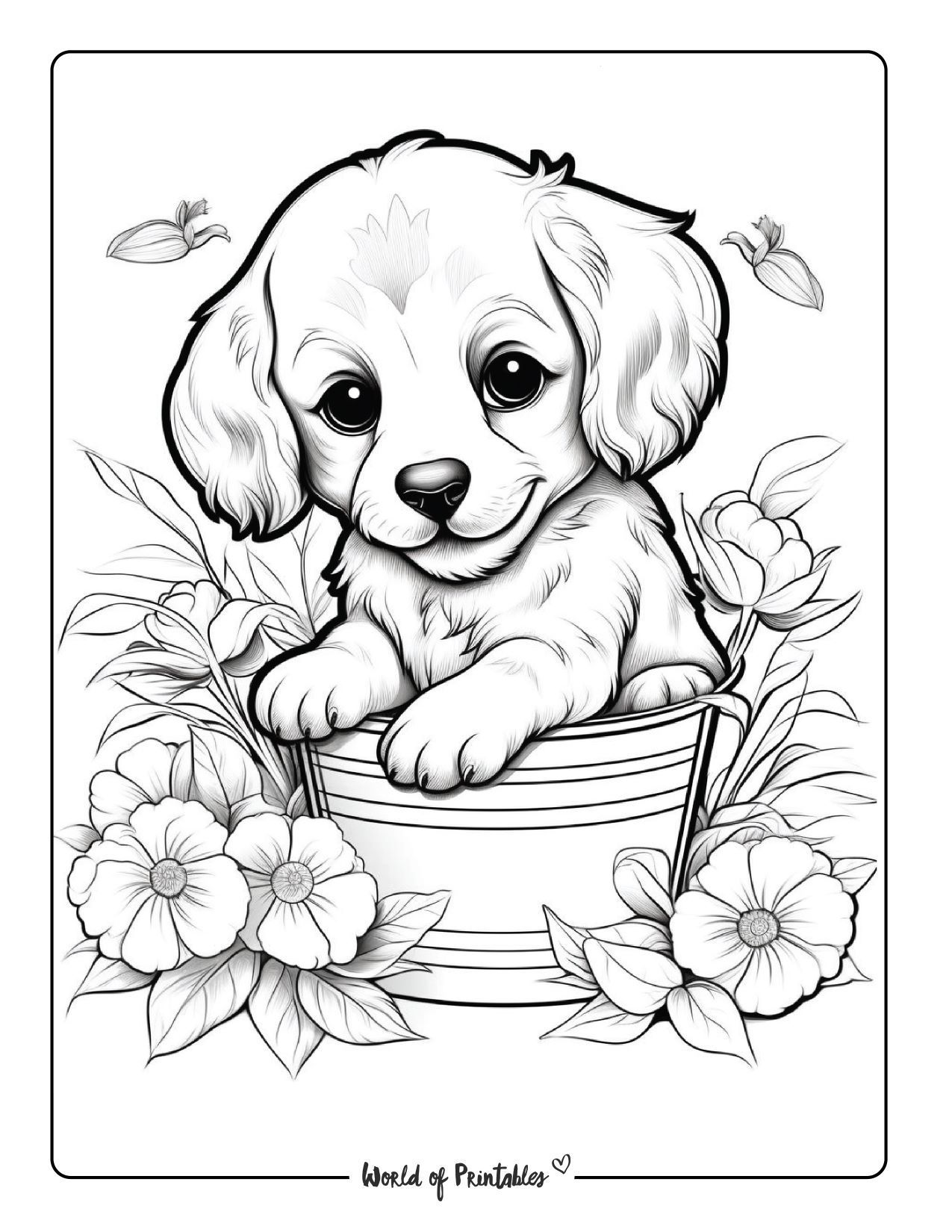 124 Puppy Coloring Pages Printable 104