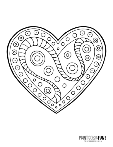 126 Free Heart Coloring Pages for Kids Printable 109