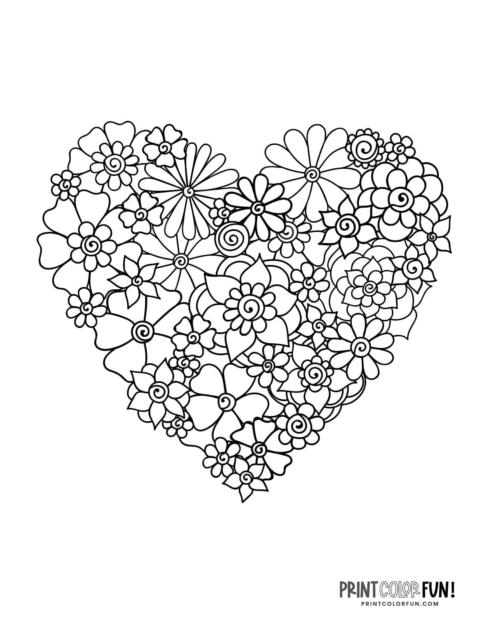 126 Free Heart Coloring Pages for Kids Printable 124