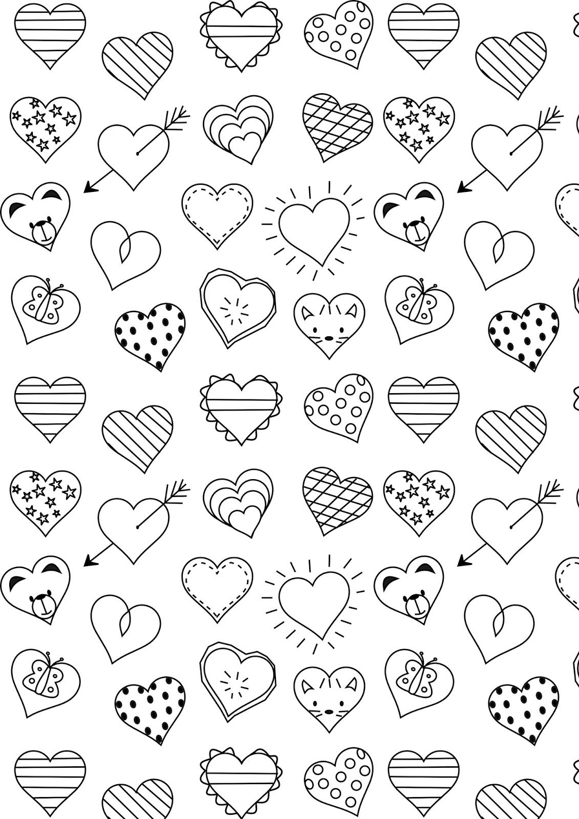 126 Free Heart Coloring Pages for Kids Printable 14