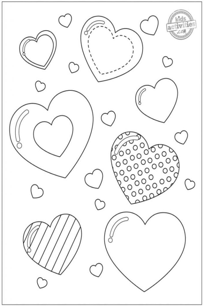 126 Free Heart Coloring Pages for Kids Printable 18