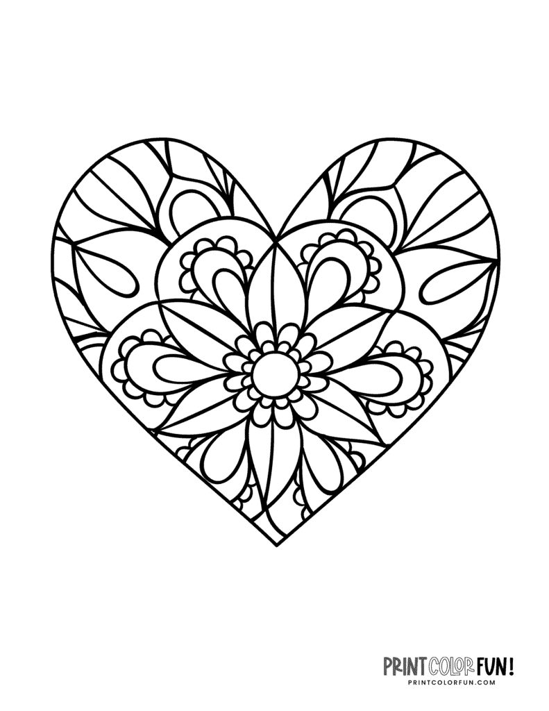 126 Free Heart Coloring Pages for Kids Printable 31