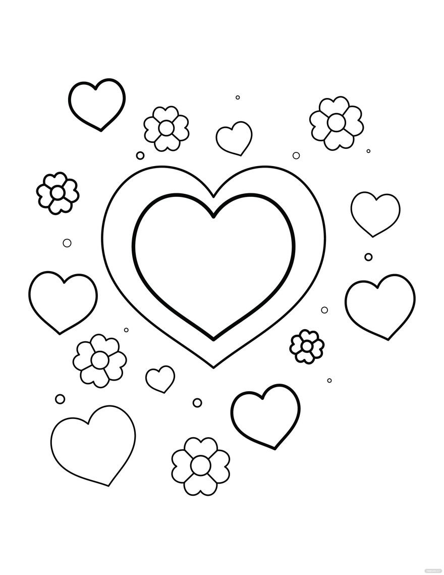 126 Free Heart Coloring Pages for Kids Printable 47