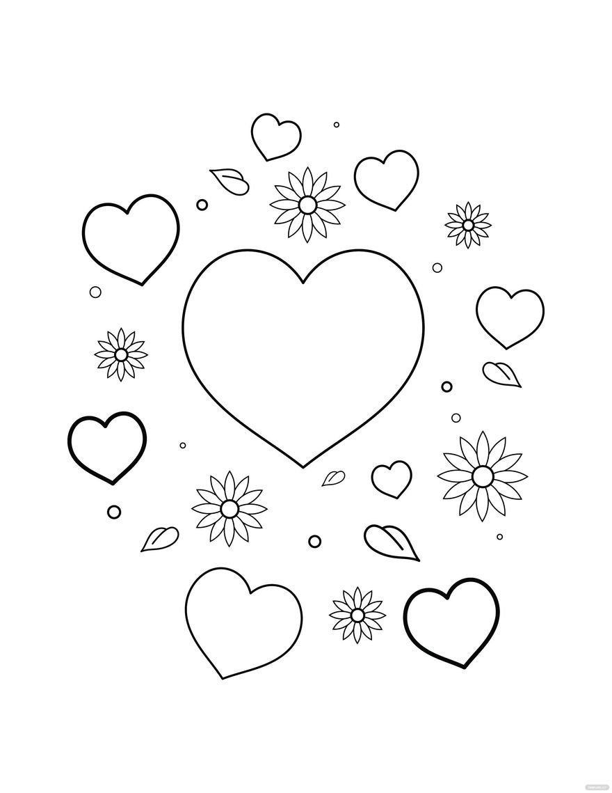 126 Free Heart Coloring Pages for Kids Printable 65