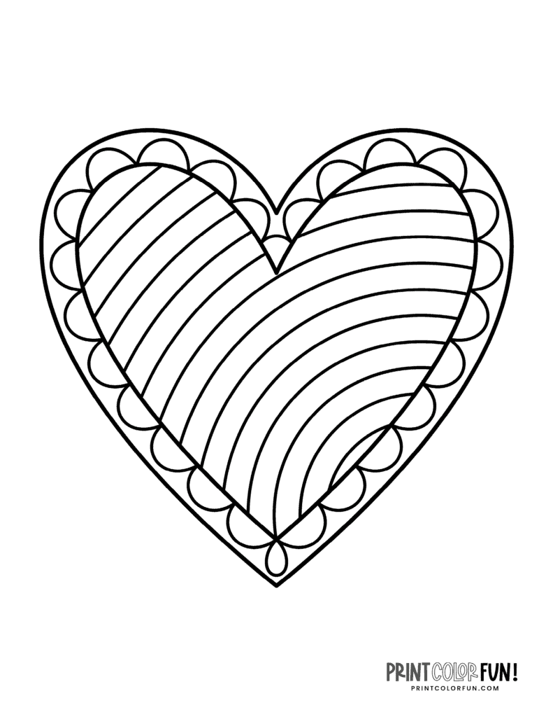 126 Free Heart Coloring Pages for Kids Printable 71