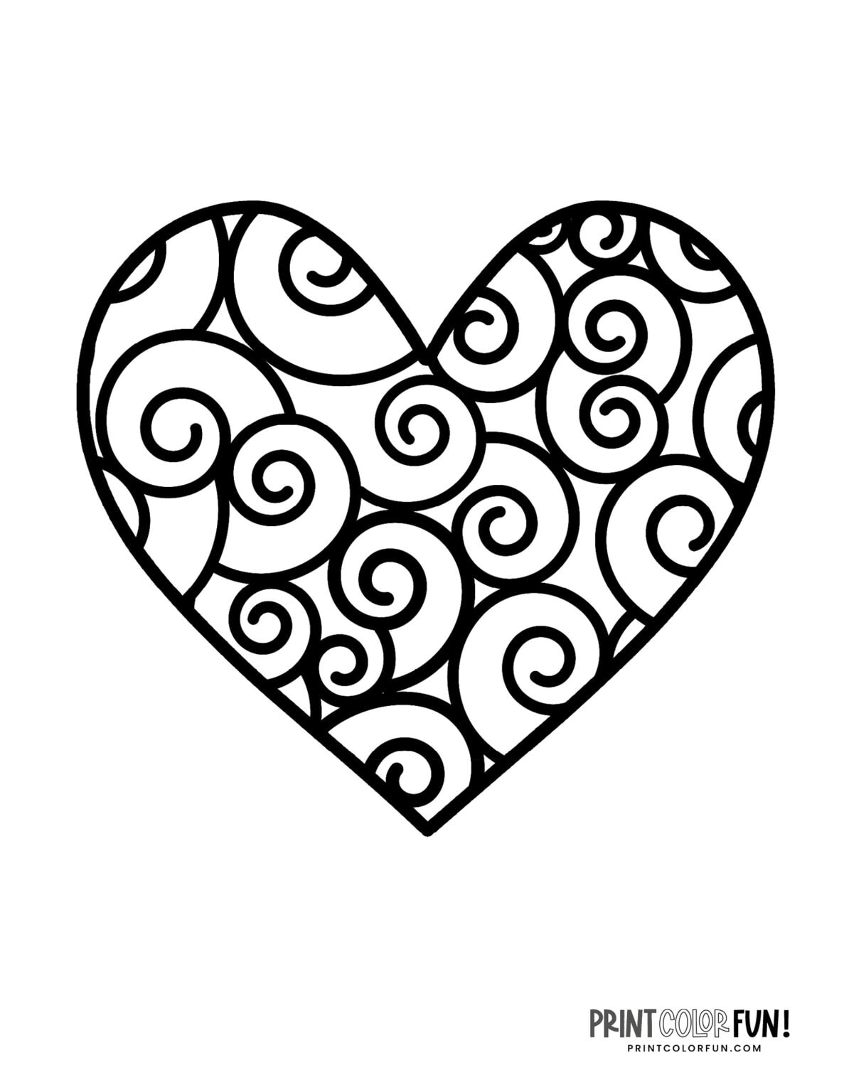 126 Free Heart Coloring Pages for Kids Printable 96