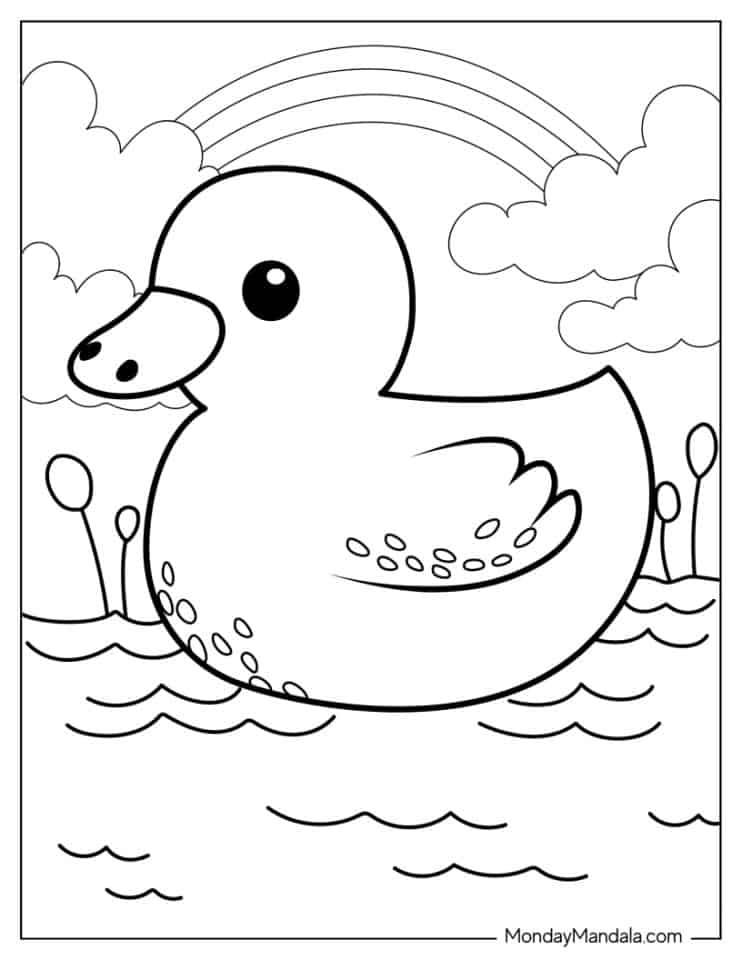 28 Adorable Cute Duck Coloring Pages Printable 1