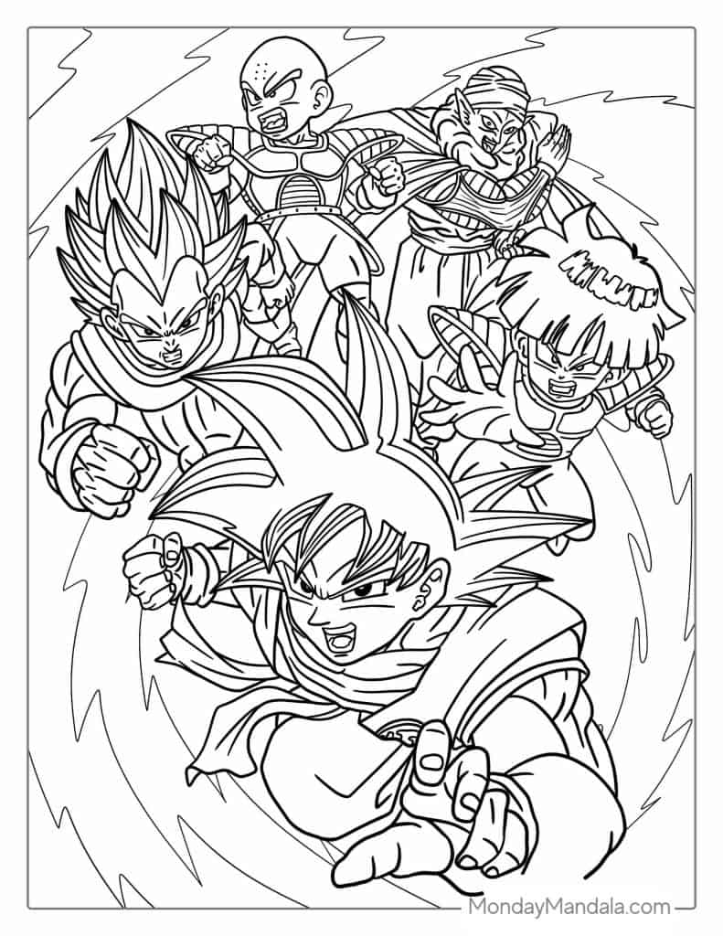 energetic dragon ball z coloring pages printable jpg