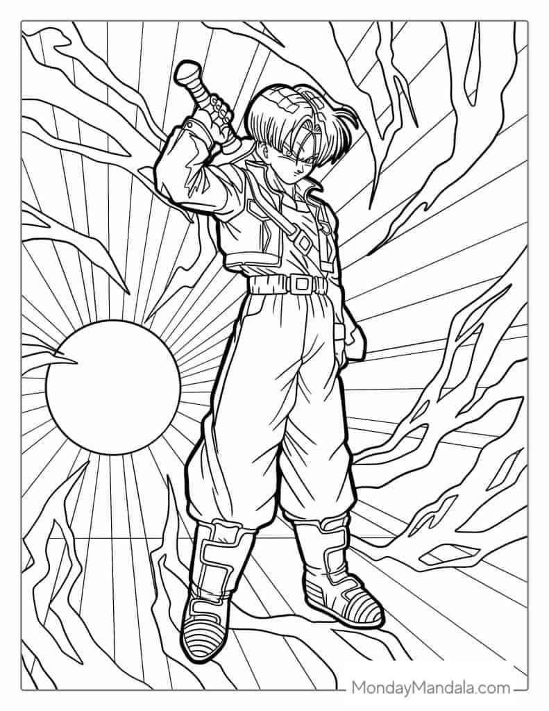 29 Energetic Dragon Ball Z Coloring Pages Printable 4