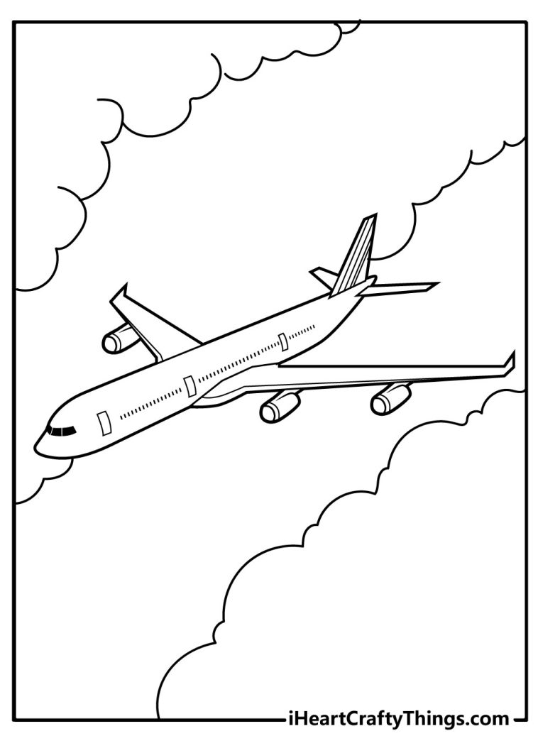 30 High-Flying Airplane Coloring Pages Printable 1