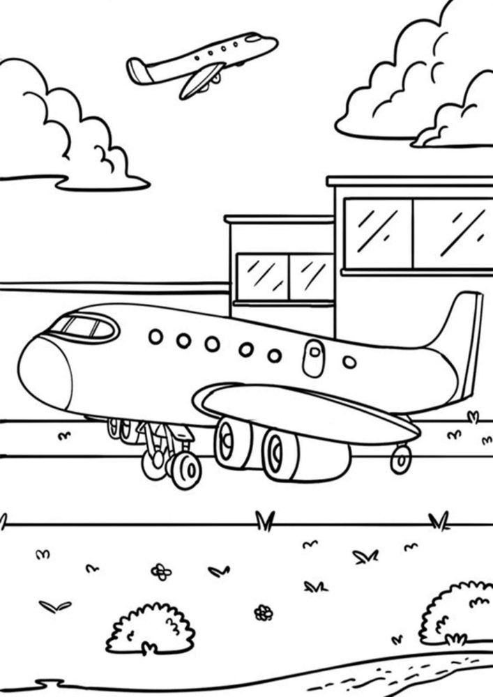 30 High-Flying Airplane Coloring Pages Printable 12