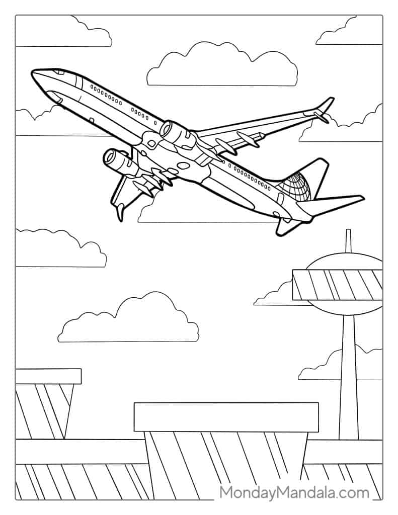 30 High-Flying Airplane Coloring Pages Printable 2