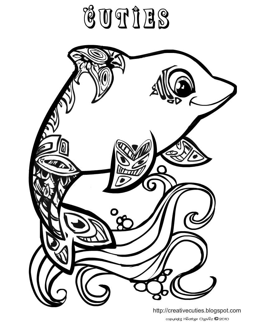 30 Playful Dolphin Coloring Pages Printable 15