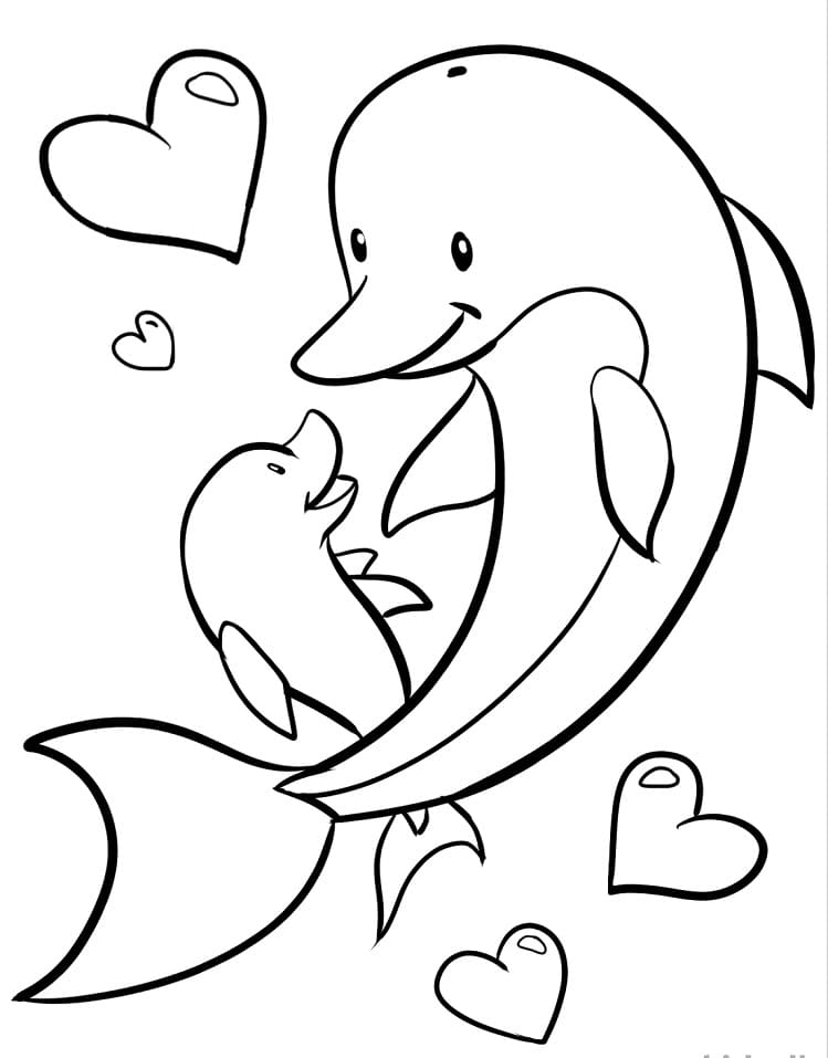 30 Playful Dolphin Coloring Pages Printable 29