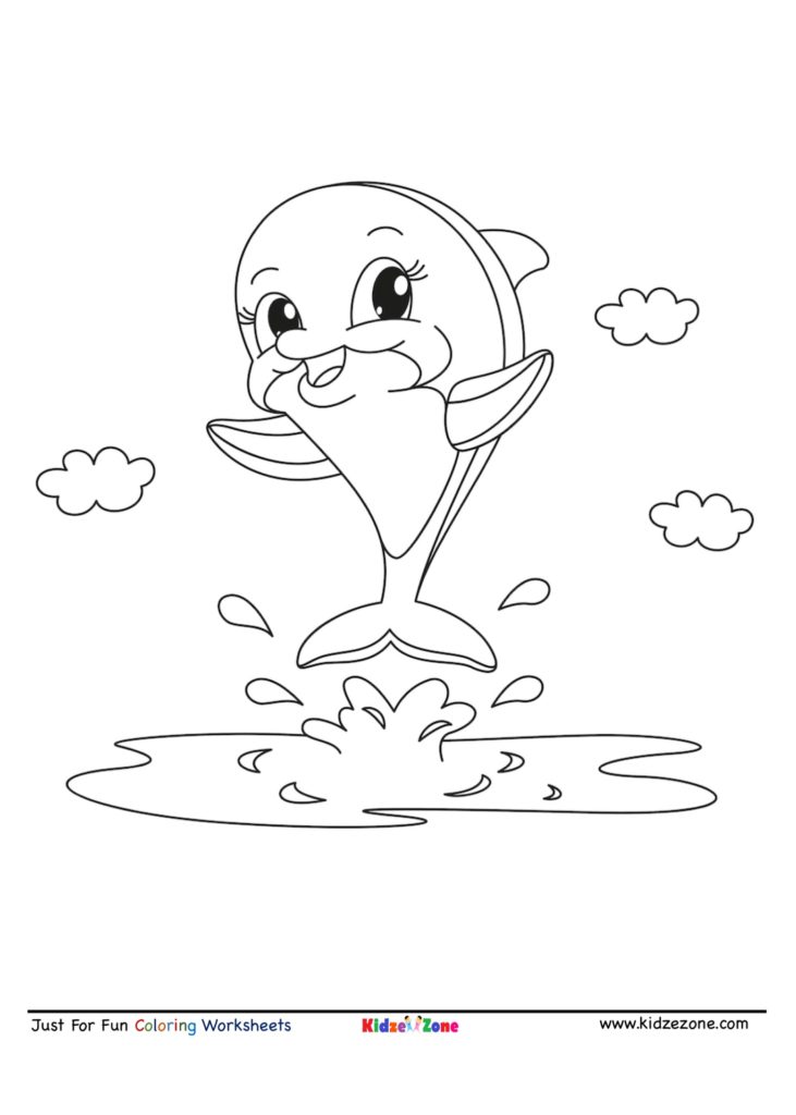 playful dolphin coloring pages printable jpg