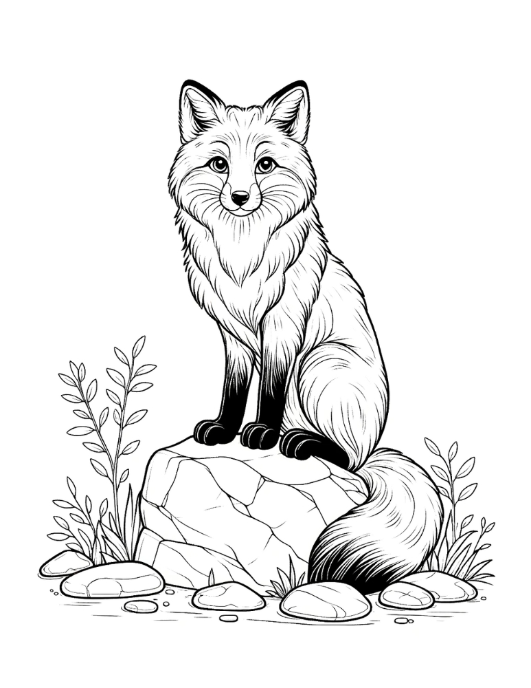 cunning fox coloring pages printable jpg