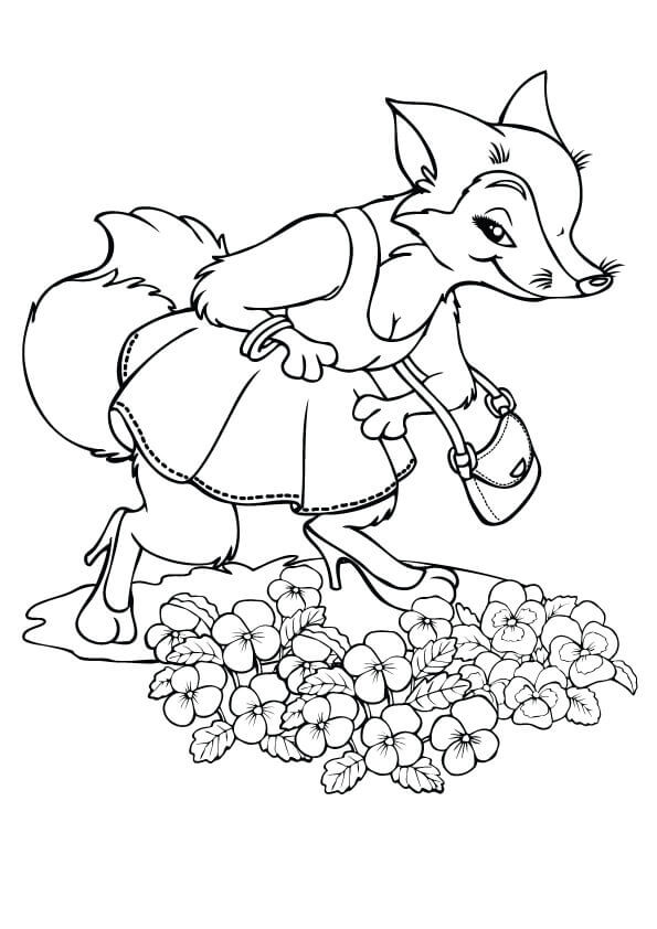 cunning fox coloring pages printable jpg