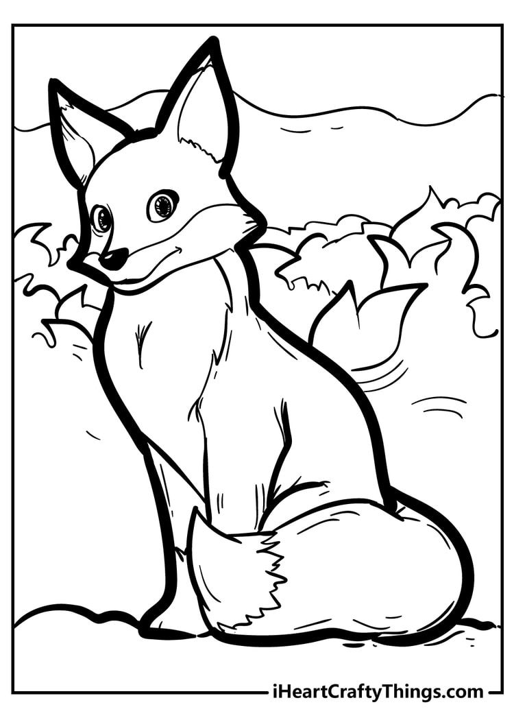 31 Cunning Fox Coloring Pages Printable 8