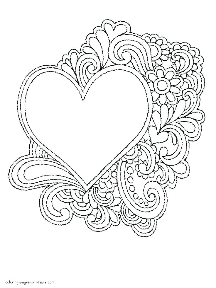 32 Heartwarming Heart Coloring Pages Printable 17