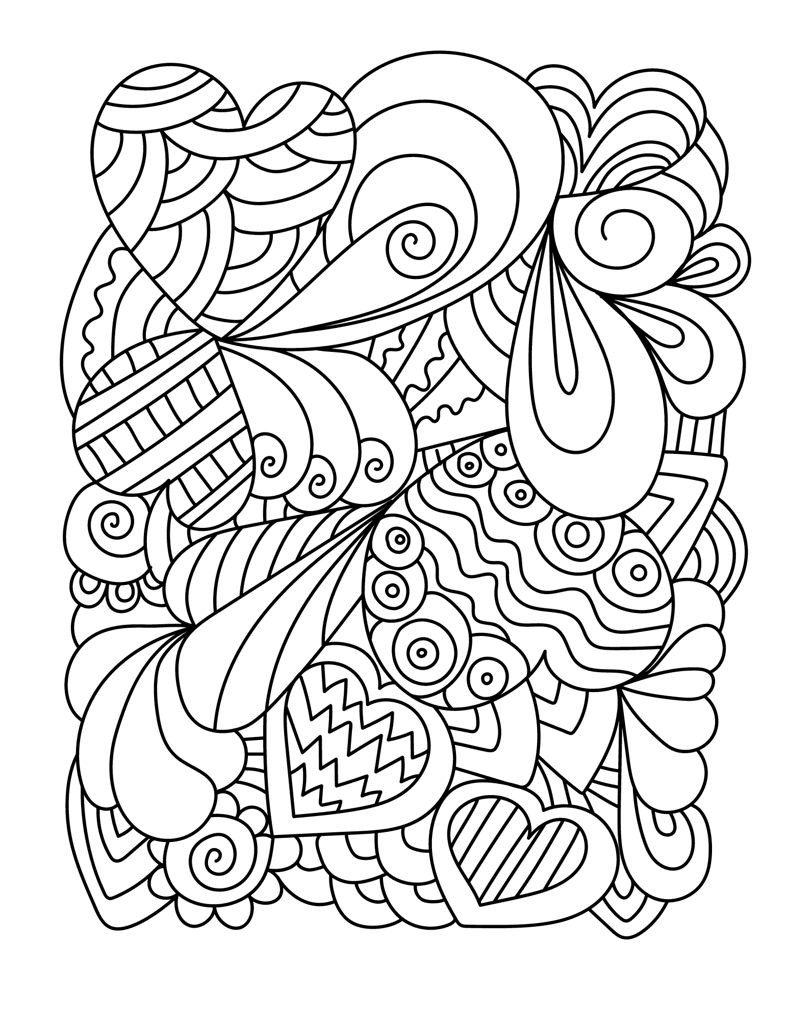 32 Heartwarming Heart Coloring Pages Printable 2