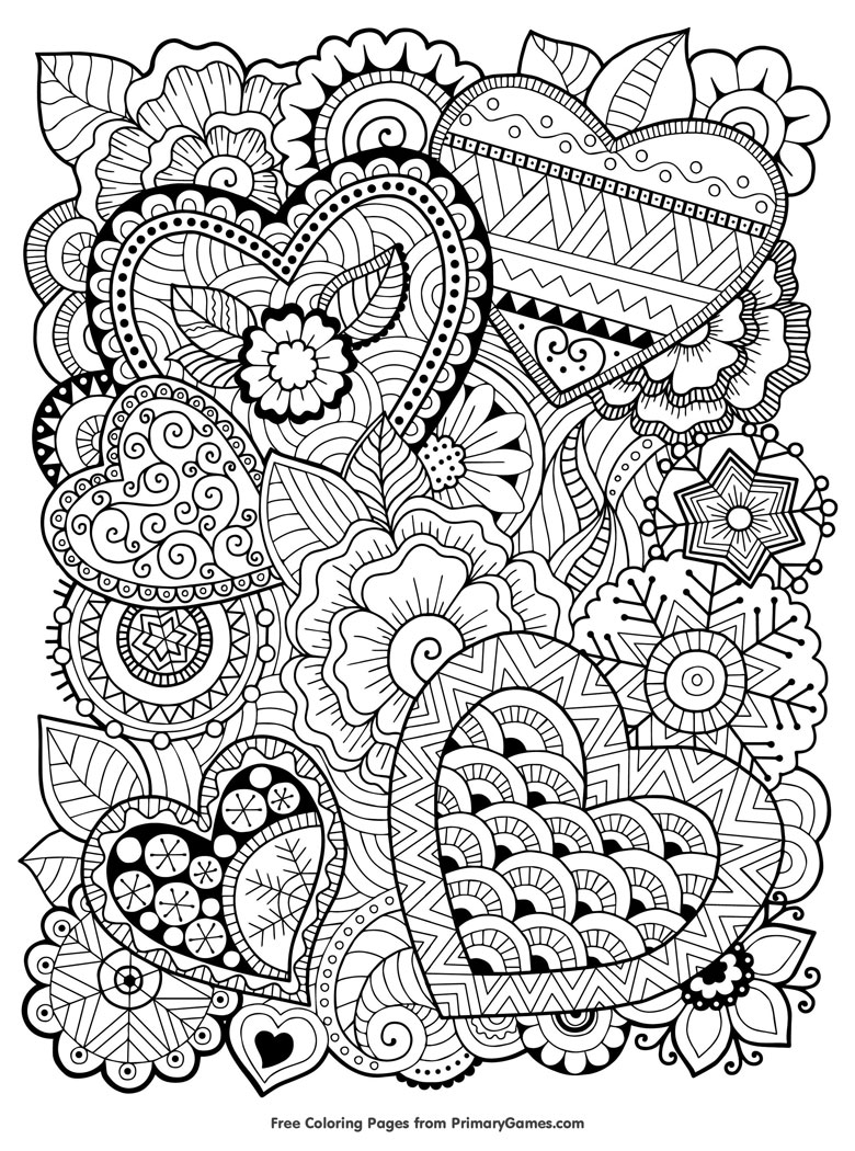 32 Heartwarming Heart Coloring Pages Printable 20