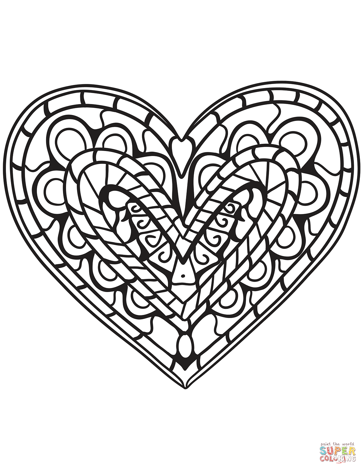 32 Heartwarming Heart Coloring Pages Printable 29