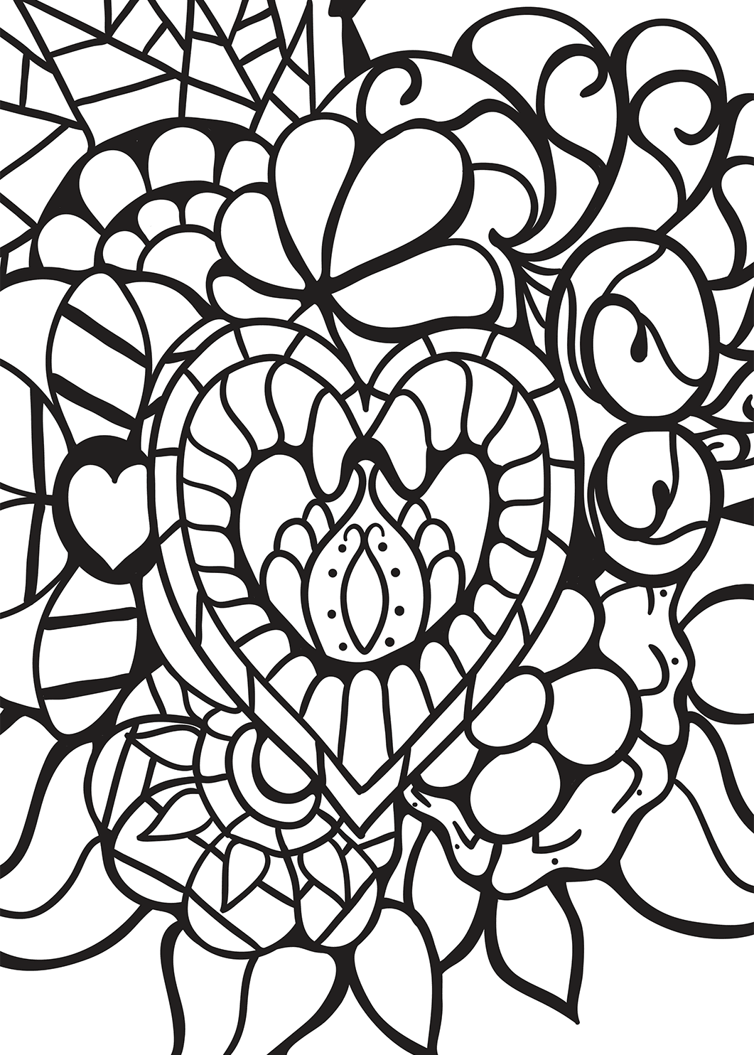 32 Heartwarming Heart Coloring Pages Printable 7