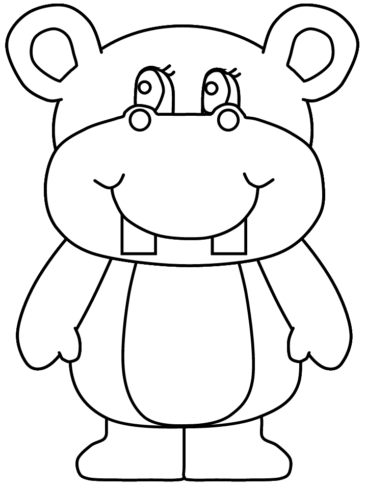 35 Happy Hippo Coloring Pages Printable 10