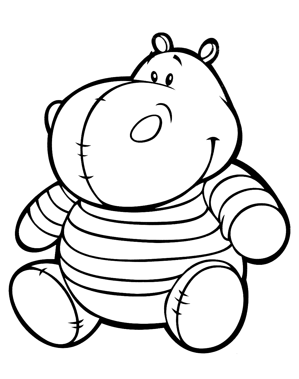 35 Happy Hippo Coloring Pages Printable 16