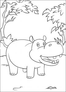 35 Happy Hippo Coloring Pages Printable 17