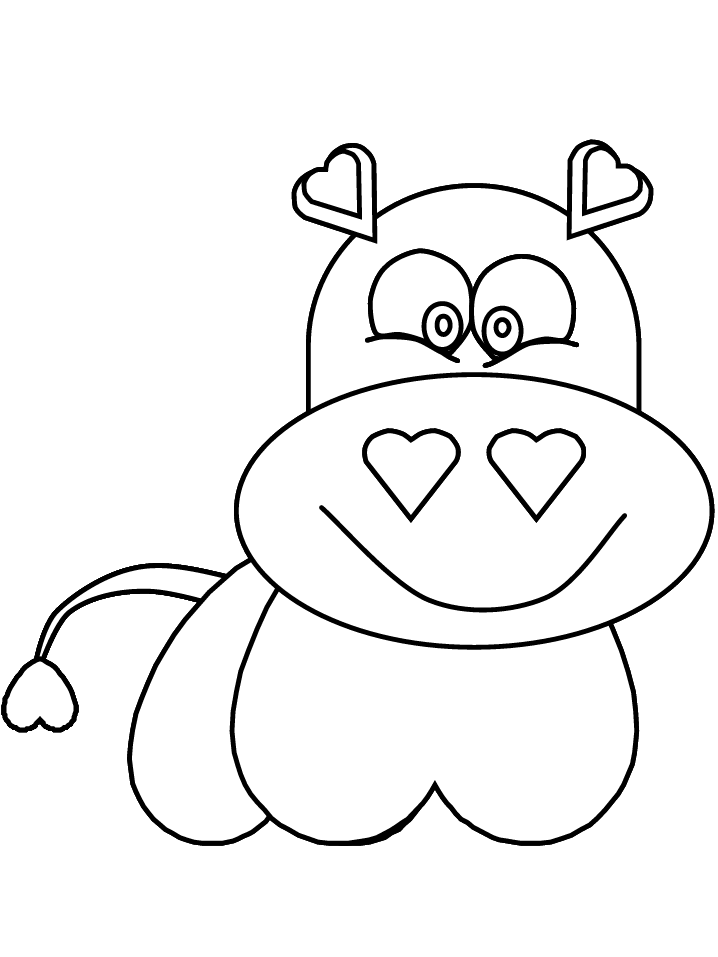 35 Happy Hippo Coloring Pages Printable 18