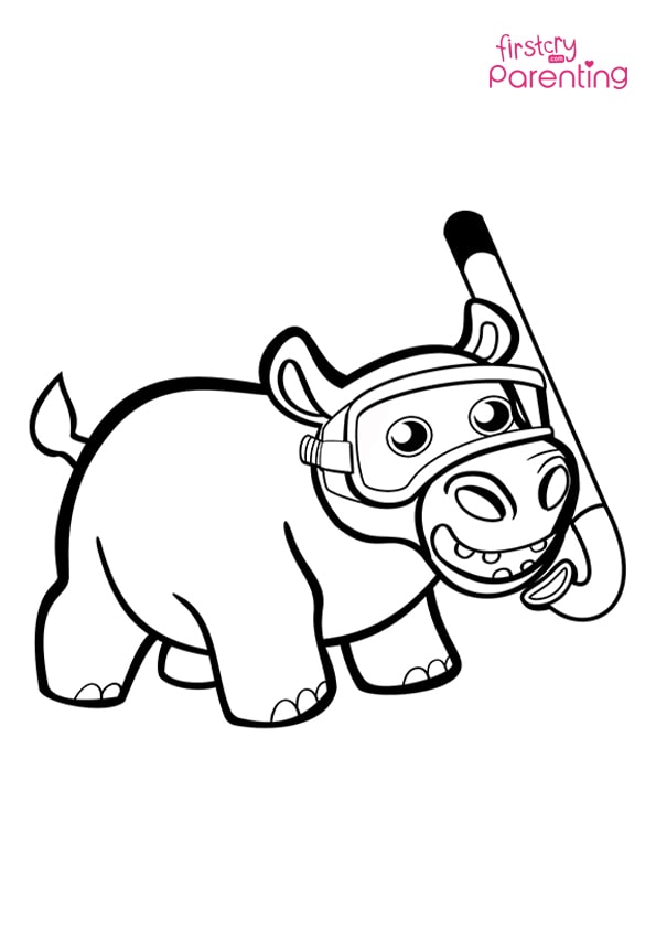 35 Happy Hippo Coloring Pages Printable 20