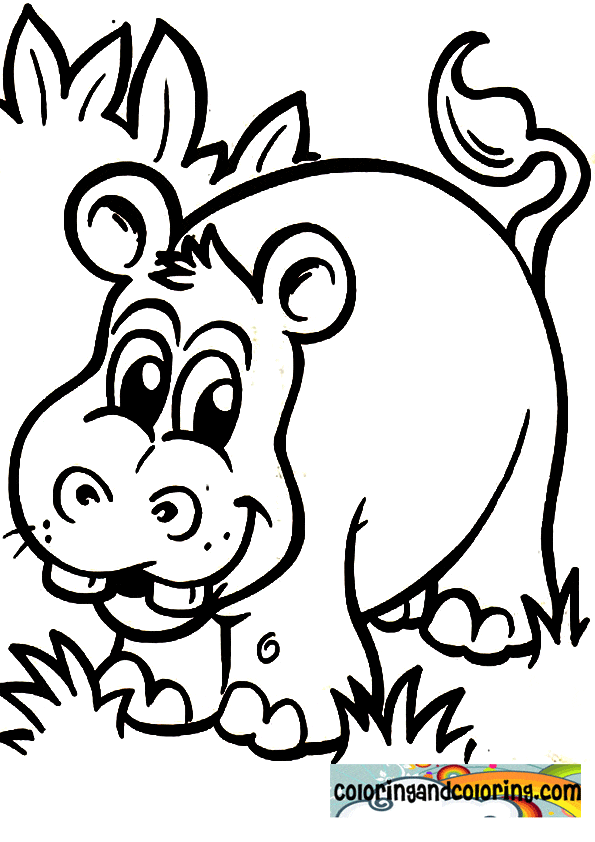 35 Happy Hippo Coloring Pages Printable 3