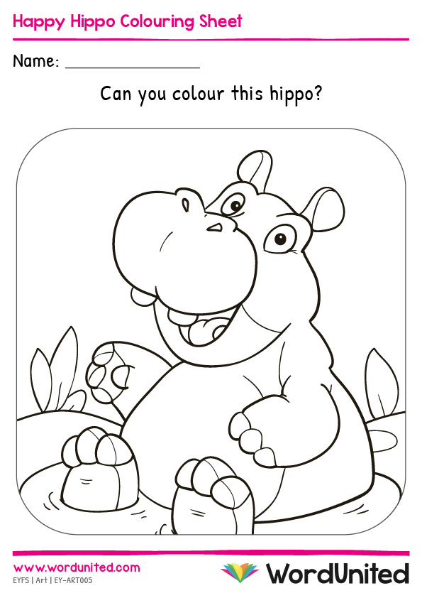 35 Happy Hippo Coloring Pages Printable 30