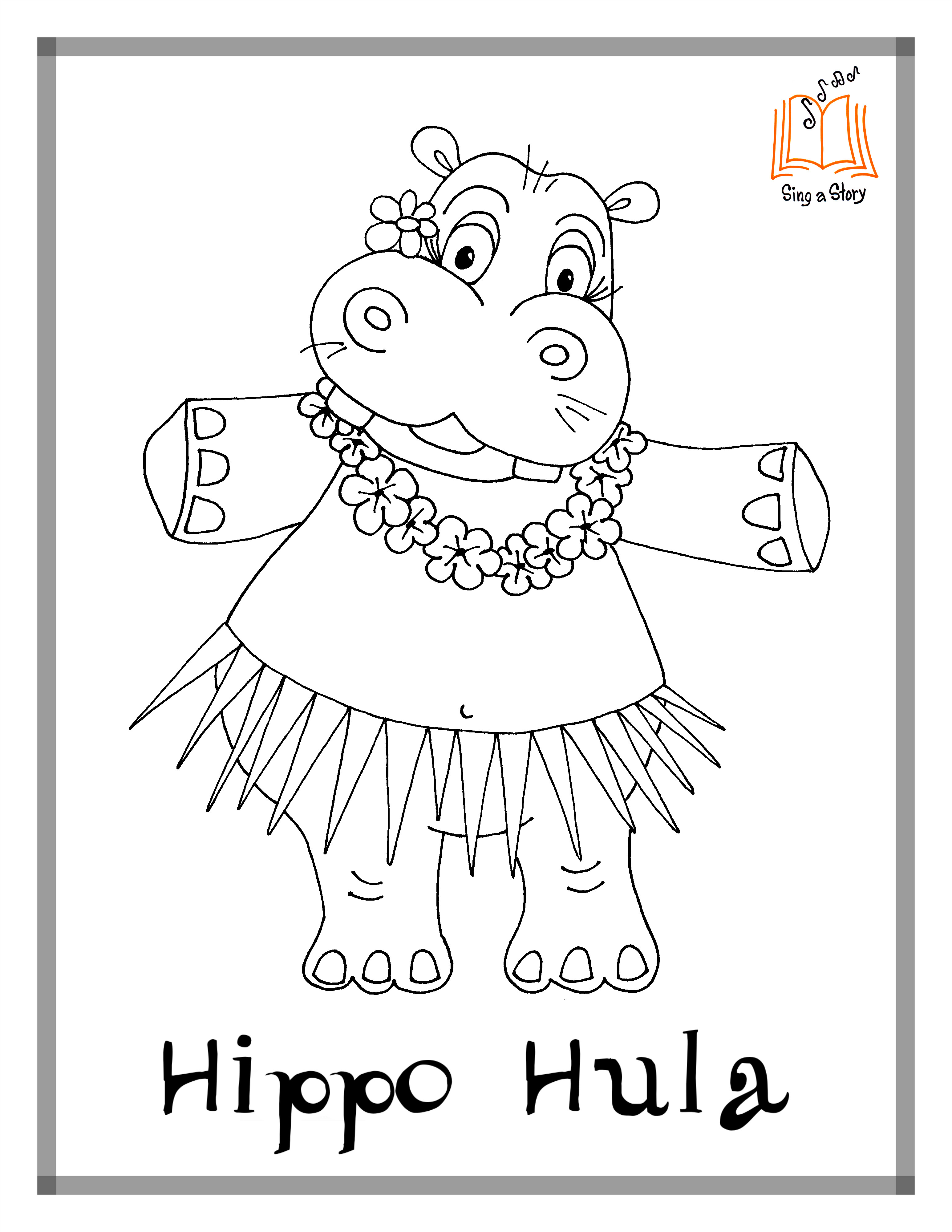 35 Happy Hippo Coloring Pages Printable 34