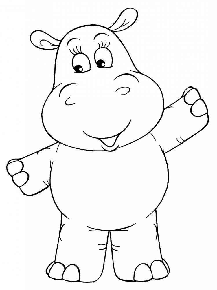 35 Happy Hippo Coloring Pages Printable 5