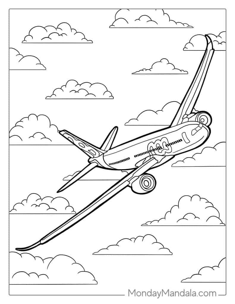 36 High-Flying Airplane Coloring Pages Printable 1