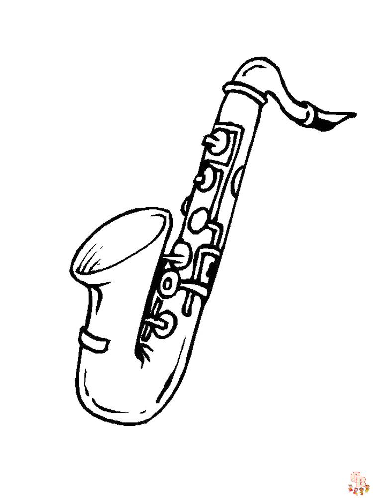 64 Melodic Saxophone Coloring Pages Printable 1